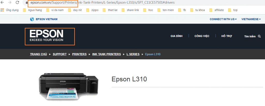 Link tải driver epson L310 từ trang chủ
