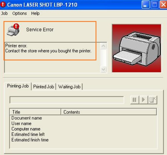 Máy in Canon LBP 1210 lỗi services error