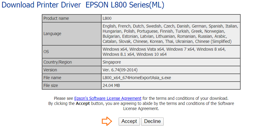 Tải driver epson L800 win 7 64bit