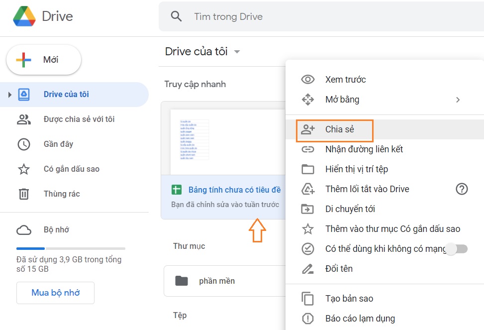 Cách chia sẻ file thư mục google driver